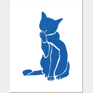 Matisse's Cat Var 1. in Blue Posters and Art